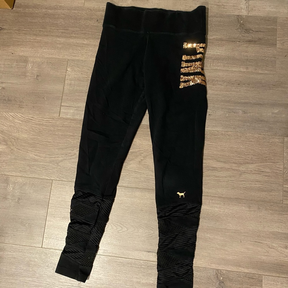 PINK sequin leggings GUC